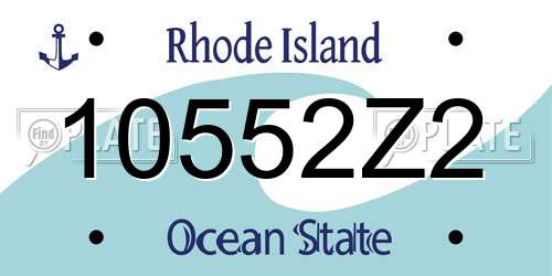 10552Z2 Rhode Island License Plate