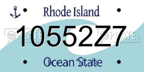 10552Z7 Rhode Island License Plate