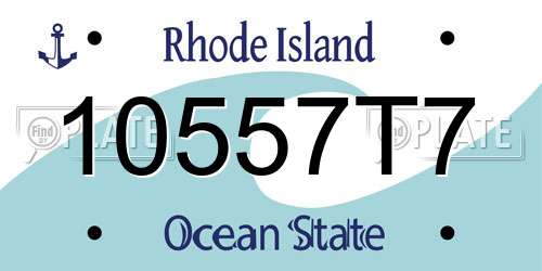 10557T7 Rhode Island License Plate