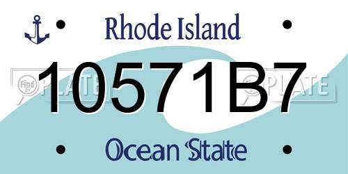 10571B7 Rhode Island License Plate