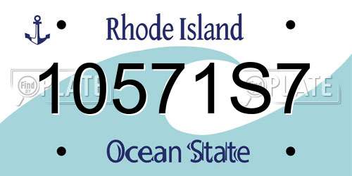 10571S7 Rhode Island License Plate