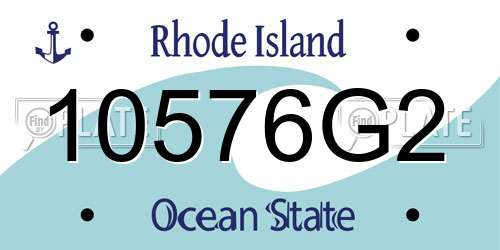 10576G2 Rhode Island License Plate