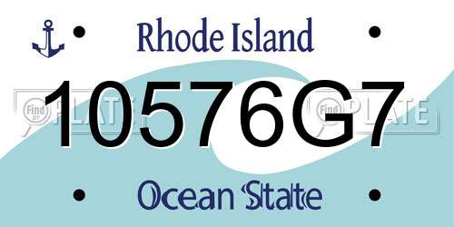 10576G7 Rhode Island License Plate