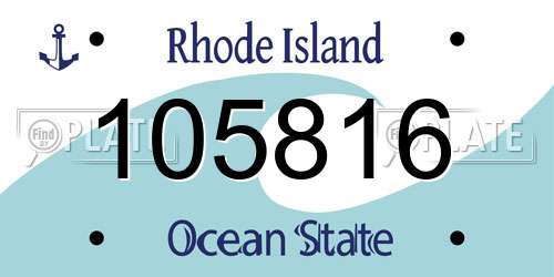 105816 Rhode Island License Plate