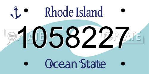 1058227 Rhode Island License Plate