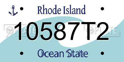 10587T2 Rhode Island License Plate
