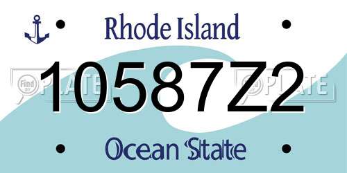 10587Z2 Rhode Island License Plate