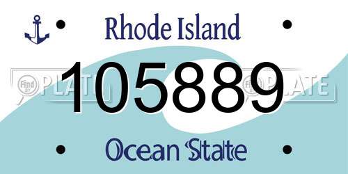 105889 Rhode Island License Plate