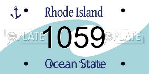 1059 Rhode Island License Plate