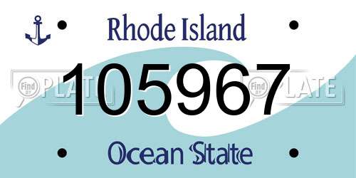 105967 Rhode Island License Plate