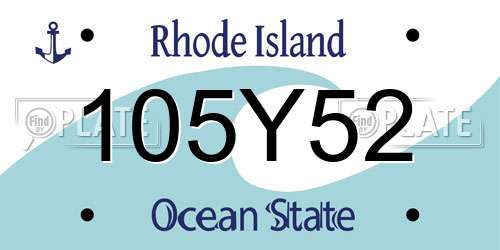105Y52 Rhode Island License Plate