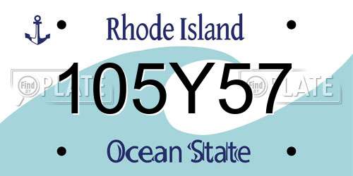 105Y57 Rhode Island License Plate