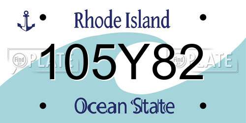 105Y82 Rhode Island License Plate