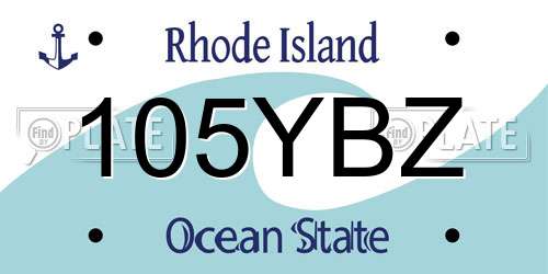 105YBZ Rhode Island License Plate