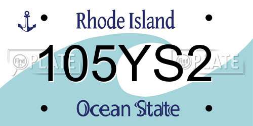 105YS2 Rhode Island License Plate