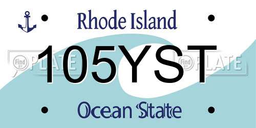 105YST Rhode Island License Plate