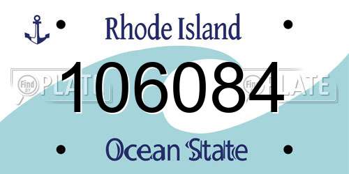 106084 Rhode Island License Plate