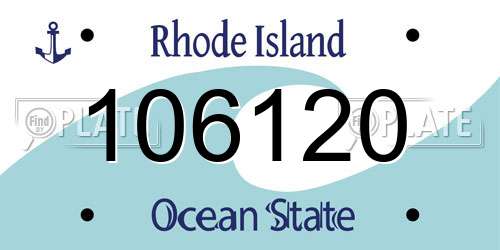 106120 Rhode Island License Plate