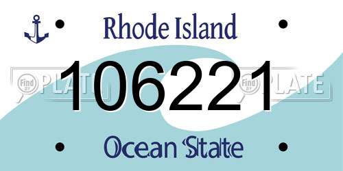 106221 Rhode Island License Plate