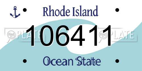 106411 Rhode Island License Plate