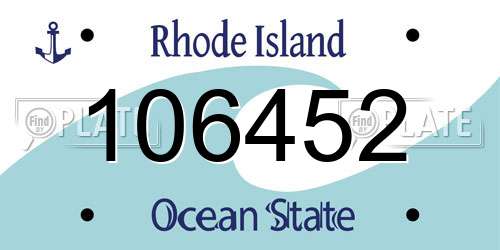 106452 Rhode Island License Plate