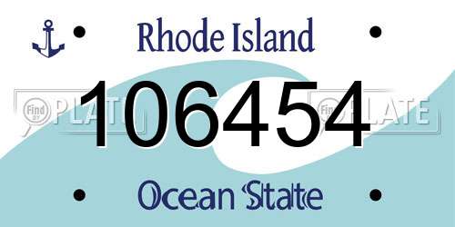 106454 Rhode Island License Plate
