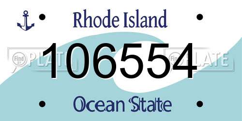 106554 Rhode Island License Plate