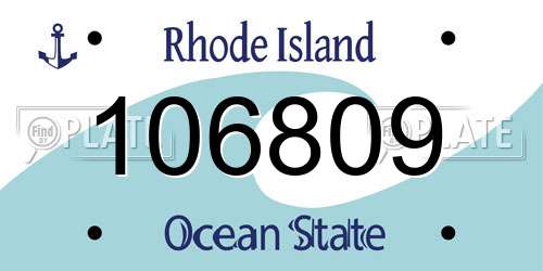 106809 Rhode Island License Plate
