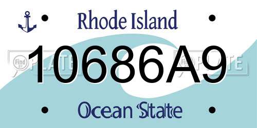 10686A9 Rhode Island License Plate