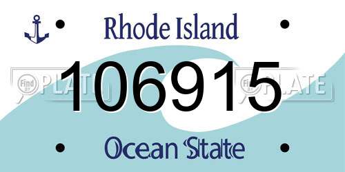 106915 Rhode Island License Plate