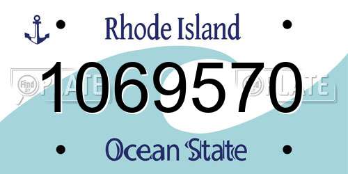 1069570 Rhode Island License Plate