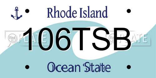 106TSB Rhode Island License Plate