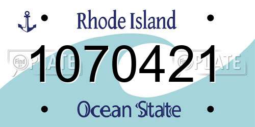 1070421 Rhode Island License Plate