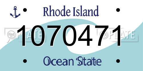 1070471 Rhode Island License Plate