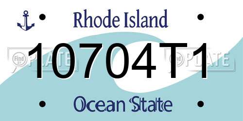 10704T1 Rhode Island License Plate