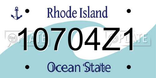 10704Z1 Rhode Island License Plate
