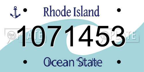 1071453 Rhode Island License Plate