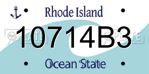 10714B3 Rhode Island License Plate