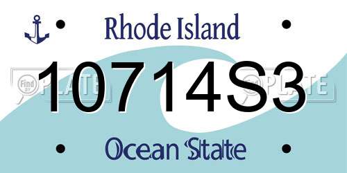 10714S3 Rhode Island License Plate