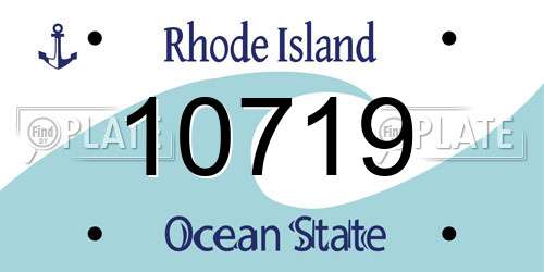 10719 Rhode Island License Plate
