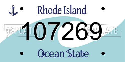 107269 Rhode Island License Plate