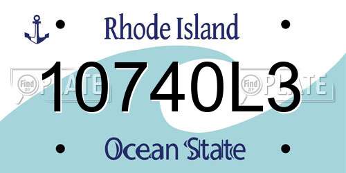 10740L3 Rhode Island License Plate