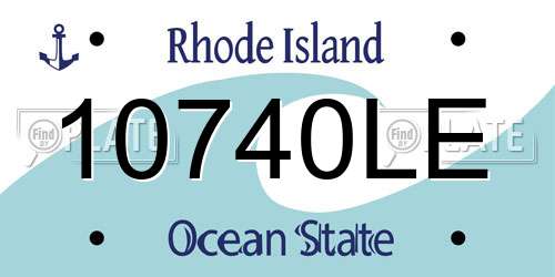 10740LE Rhode Island License Plate