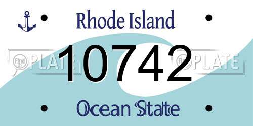 10742 Rhode Island License Plate