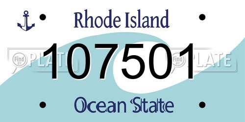 107501 Rhode Island License Plate