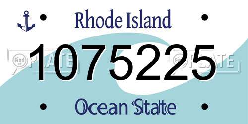 1075225 Rhode Island License Plate