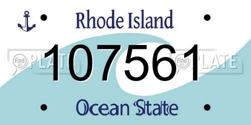 107561 Rhode Island License Plate