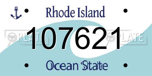 107621 Rhode Island License Plate