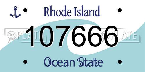 107666 Rhode Island License Plate
