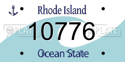 10776 Rhode Island License Plate